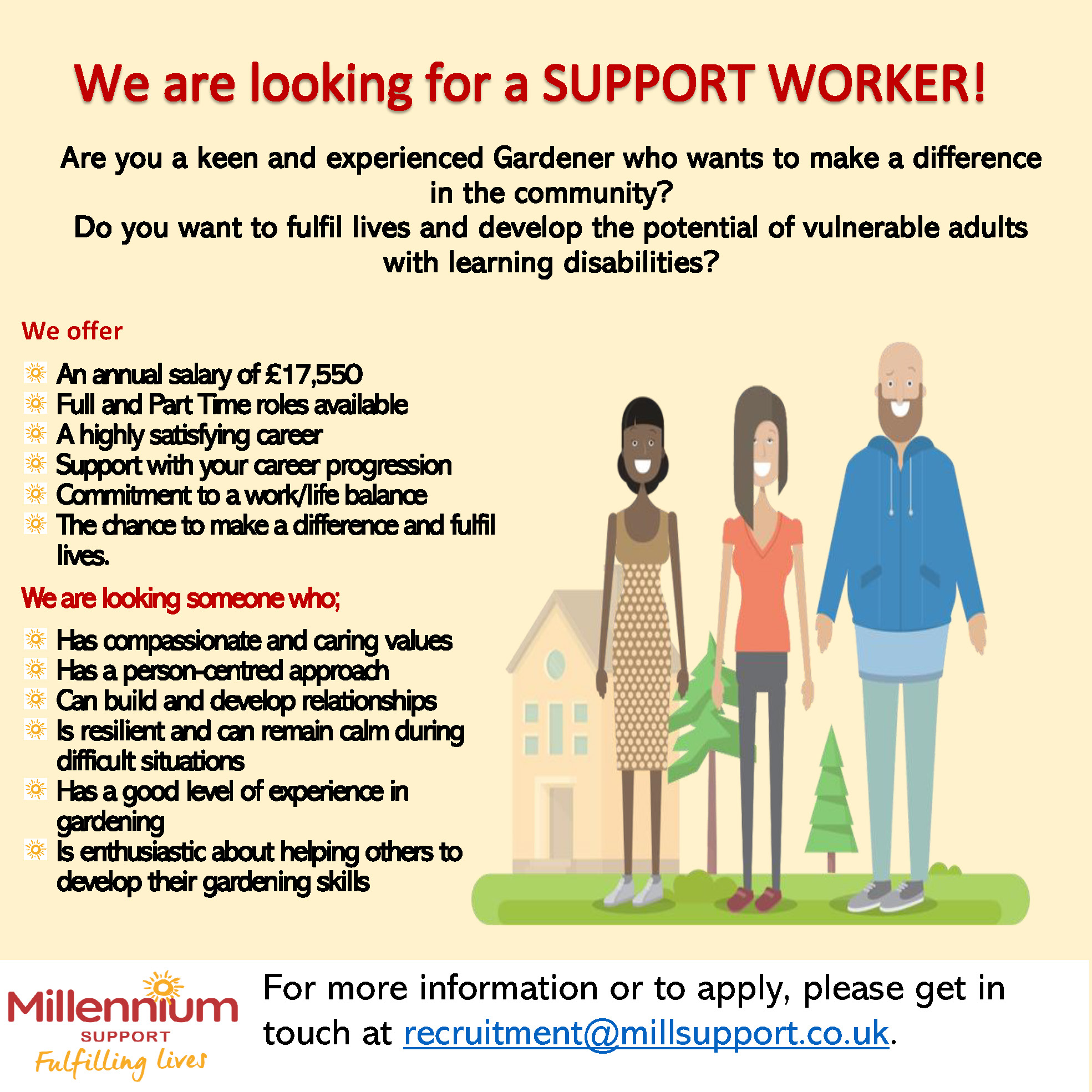 Support Worker Millennium Fulfilling Lives